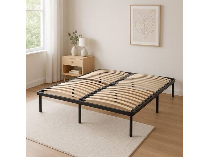 Sommier - LITERIE JULIEN - ANYA - 120x190 cm - Cadre métal 1 4 mm renforcé - 34 lattes peuplier 9 mm