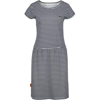 Blusenkleid ALIFE & KICKIN, Damen, Gr. S, Normalgrößen, marine, 65% Baumwolle, 35% Polyester, Rundhals, Kleider Blusenkleid