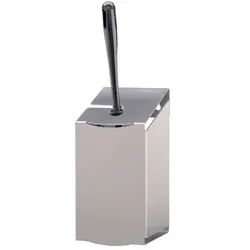All Care Wings Toilettenbürstenhalter Edelstahl offene Seite Edelstahl Anti-Fingerprint, schwarze Bürste und Tropfschale