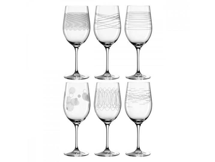 Lot de 6 verres à vin gravés 430ml verre transparent