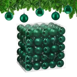 Relaxdays Weihnachtskugeln 100er Set Dunkelgrün,Silber