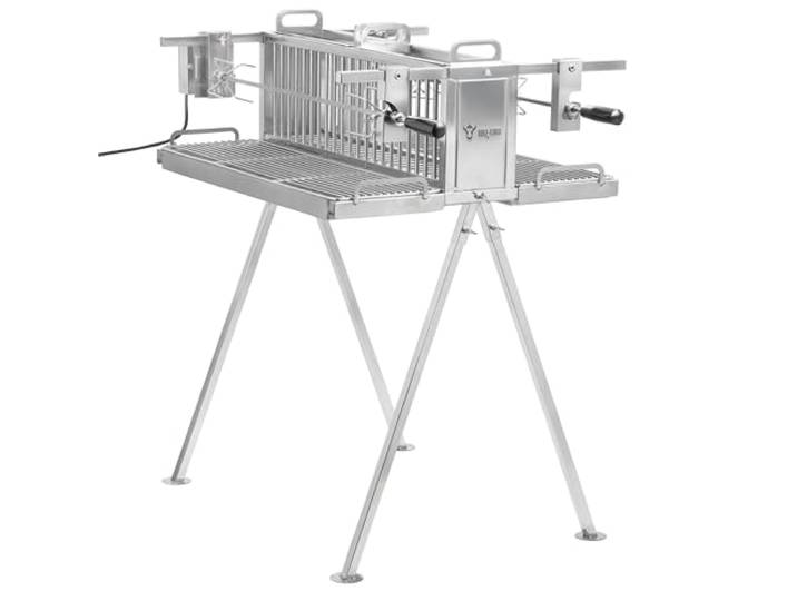 BBQ-Toro Edelstahl Doppel Spießgrill mit Motor Vertikalgrill mit zwei Grillspießen, Hähnchengrill Spießbratengrill, Elektrischer Drehspieß Grill Rotisserie Grill, Drehspießröster