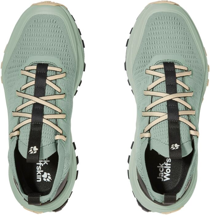 Wanderschuh JACK WOLFSKIN "PS TRAIL KNIT LOW W", Damen, Gr. 42, grün zinnia, Synthetik, Schuhe Wanderschuh, Outdoorschuh, Trekkingschuh grün zinnia 42