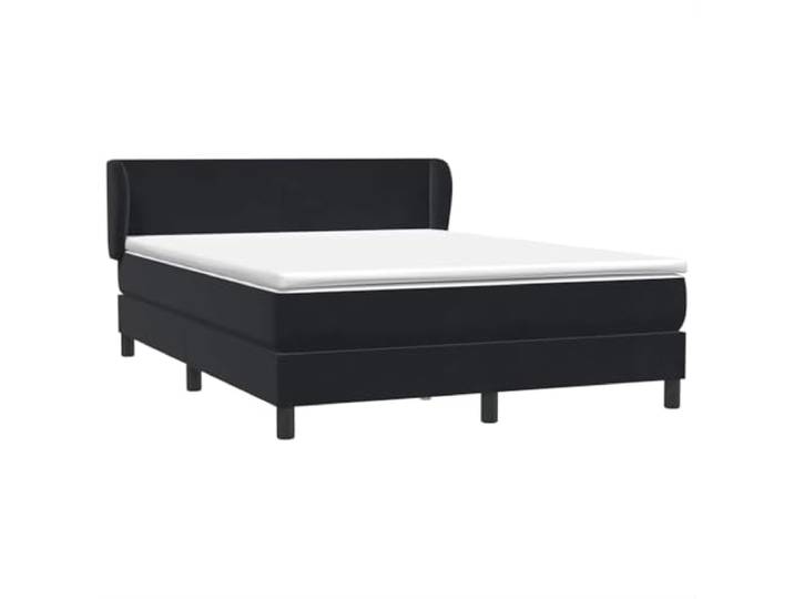 LKJephalotrope Boxspringbett 160x210 cm mit Matratze & Topper Samt Schwarz Komplettes Polsterbett fürs Schlafzimmer mit höhenverstellbarem Kopfteil, elastischer Matratze und weicher Auflage.