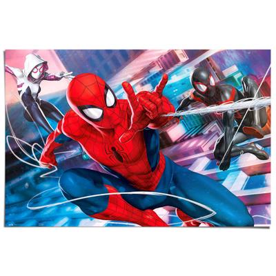 Poster REINDERS "Marvel Spiderman - Peter, Miles & Gwen", blau (farbe bild(er): blau), B:91,5cm H:61cm T:0,1cm, Bilder, Poster, Kinderzimmer - Blau - 150 gr. Papier - 91,5x61 cm