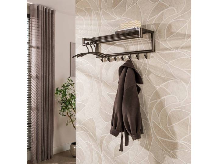 LifestyleFurn Kapstok Letica Met 7 haken en plank - Drift Brown
