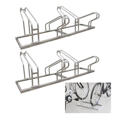 Baumarktplus Fahrradständer für 8 Fahrräder höhenversetzt 280 x 45 cm Stahl feuerverzinkt grau 4x2 Bodenparker Reihenparker