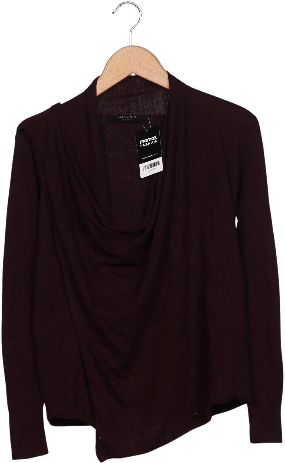 All Saints Damen Strickjacke, Bordeaux, Gr. XS, Baumwolle - Second Hand
