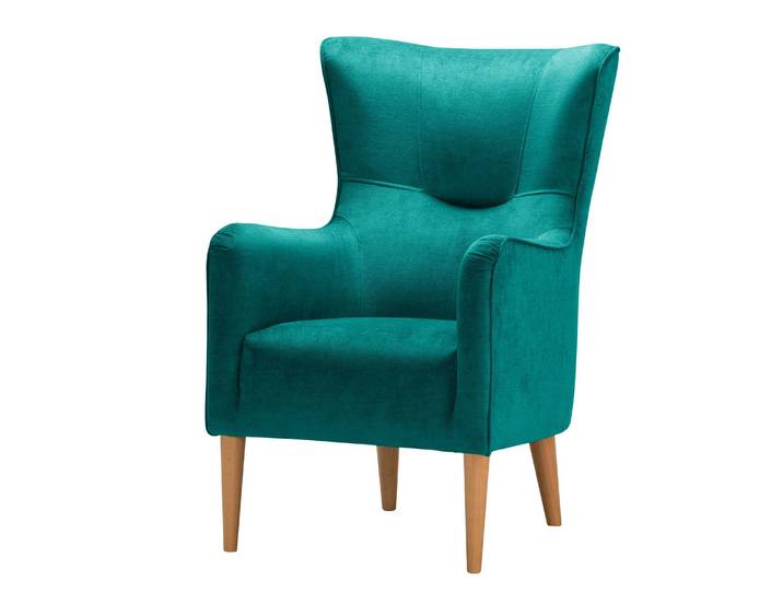 Fauteuil Oldbury I Turquoise/Turquoise Tissu Lito 64 x 97 x 80cm