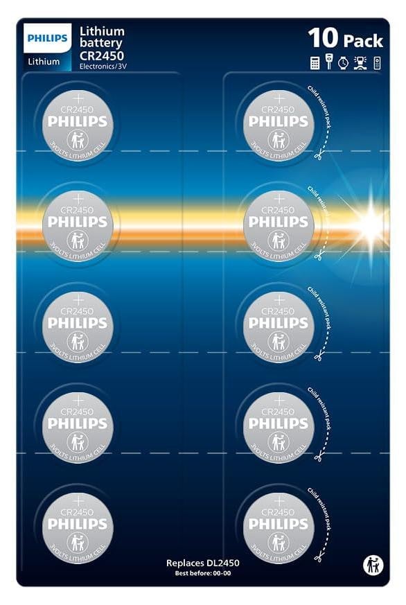Philips Lithium 3 Volt CR2450 batterijen