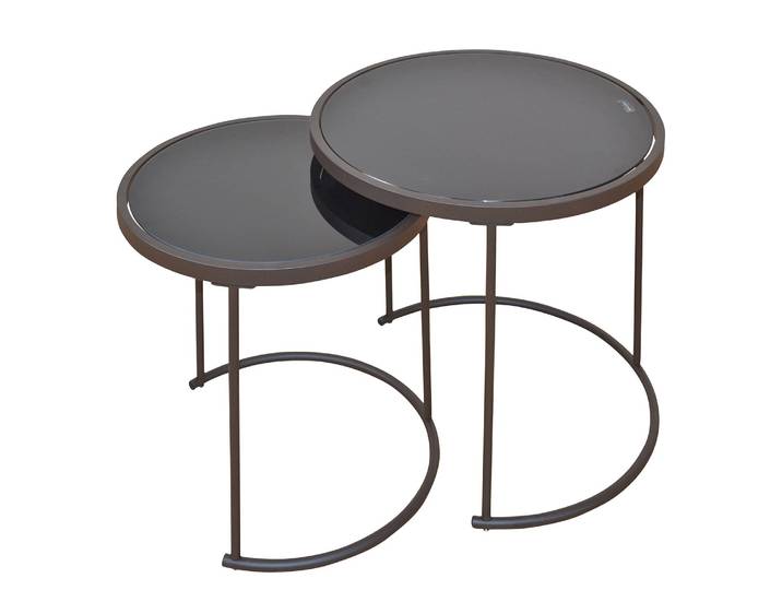 Beistelltisch Varadouro 2-teilig Ø 50cm Braun