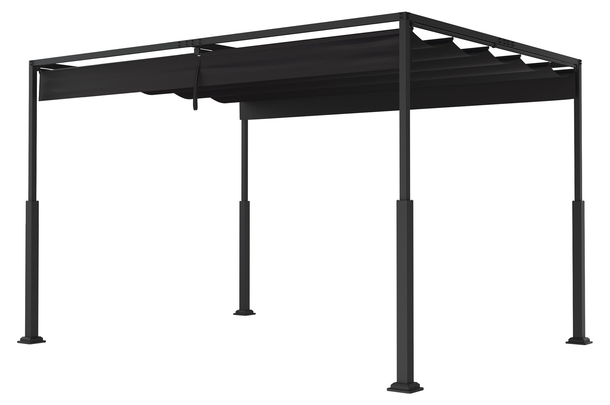 QEENTOE 3x4m Metall Pergola Schwarz, stabil wasserdicht Terrassenüberdachung Pavillon für Garten, Terrasse und Deck