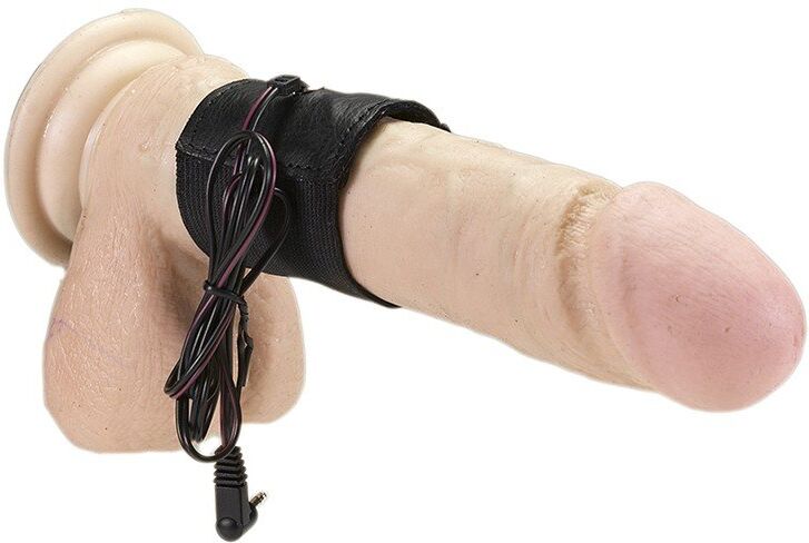 Rimba Electro Cockring cuir avec elastique, bi polair