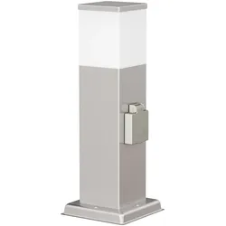 ledscom.de Pollerleuchte POLLY für außen, 35cm, chrom, Steckdose, inkl. G9 Leuchtmittel, 596lm, weiß