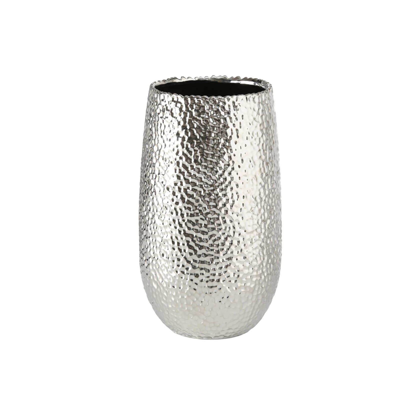 Boltze Vase Lajos (Farbe Silber, Höhe 31 cm, Blumentopf, Metallic-Optik) 5339500