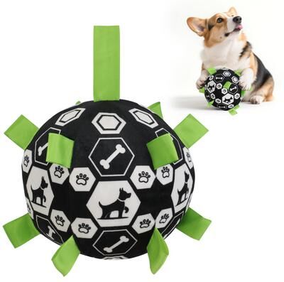 Friendly Fresh Finds Interactive Pet Training Ball With Bell Sound Outdoor Dog Play Football Toy green