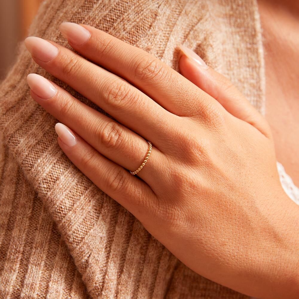 Unique Damenring im Kugeldesign aus 14-karätigem Gold gold