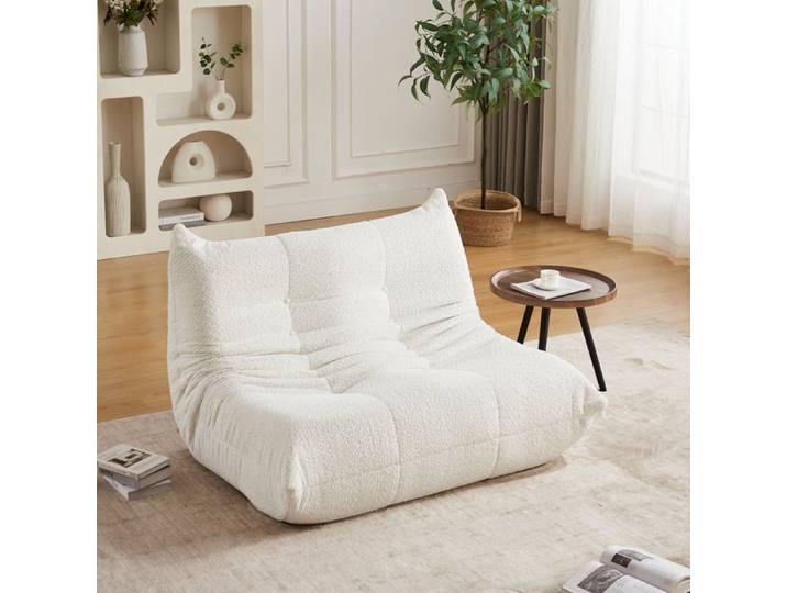 Logidon Togo Chenille Lounge Chair Mousse élastique sans accoudoirs
