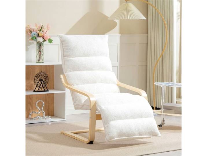 Fauteuil relax blanc en bouleau massif