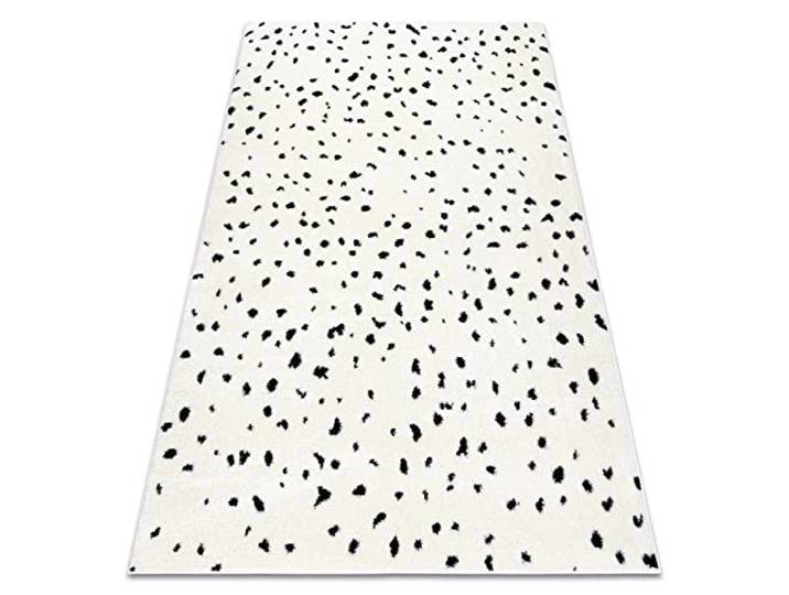 rugsx Modern Teppich Mode 8508 mit Punkten, Flecken, für Zimmer, Wohnzimmer, Schlafzimmer, Creme/schwarz 80x150 cm
