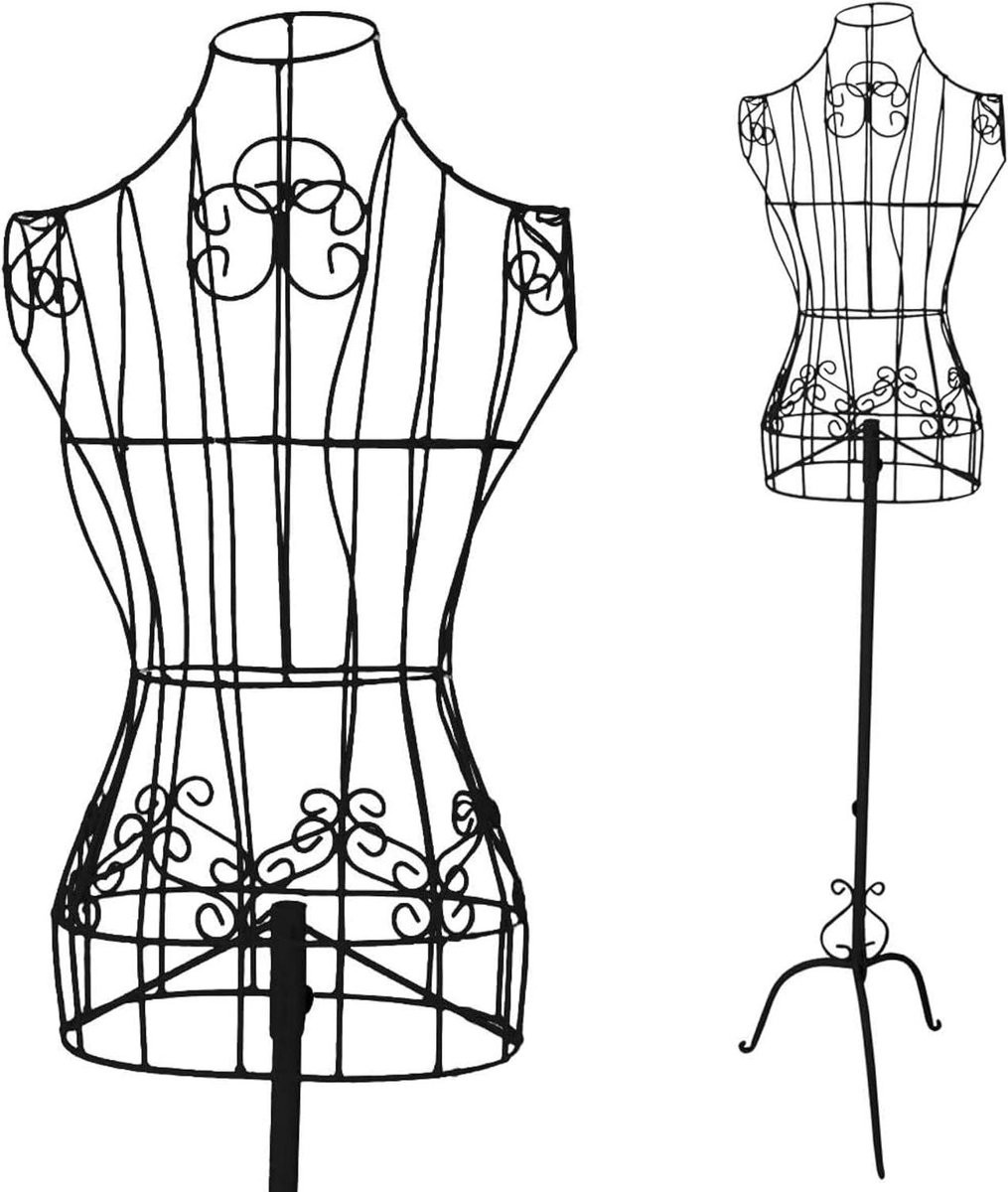 Zwart Paspop Naaiatelier Kledingrek Mannequin Traploos Verstelbaar Hoogte: 160 cm
