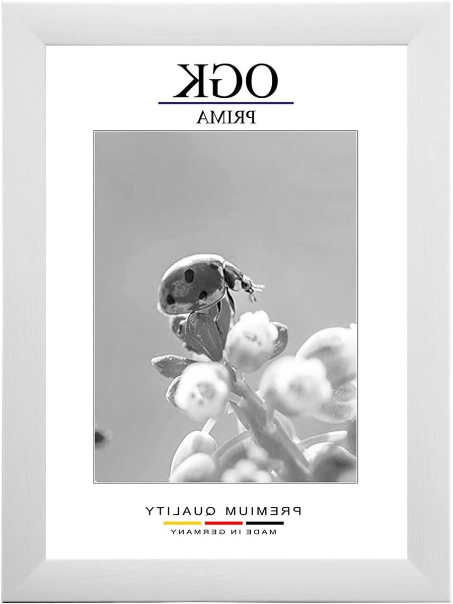 Handgemaakte houten fotolijst in wit voor decoratie - 60 x 80 cm