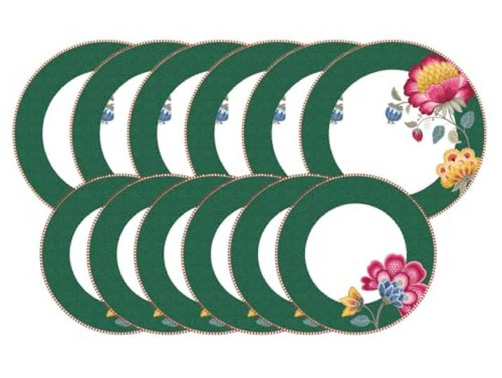 Pip Studio Fantasy Green Teller Set 12tlg