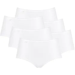 Sloggi Damen Slip Midi, 6er Pack - 24/7 Microfibre, einfarbig weiß / 46