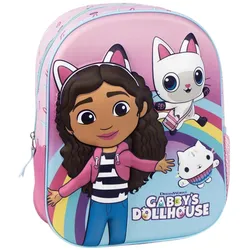 Gabby's Dollhouse, Kindergartentasche, Kinderrucksack 3D, rosa