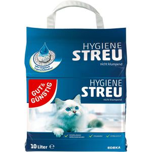 Gut&Günstig Katzenstreu Hygienestreu, aus Naturmineralien, nicht klumpend, geruchsbindend, 10 Liter