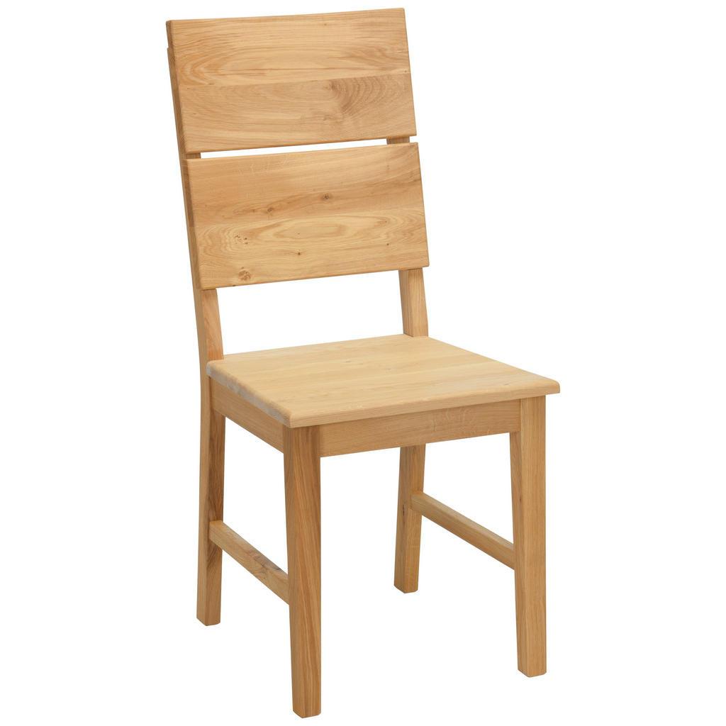 Linea Natura Stuhl , Eichefarben , Holz , Wildeiche , massiv , eckig , 43x94.5x50 cm , abwischbar , Esszimmer, Stuhl, Esszimmerstühle