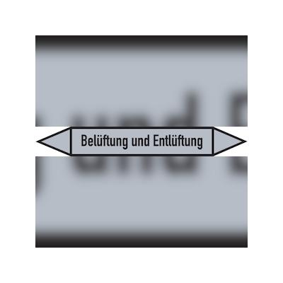 Rohrleitungskennzeichen Belüftung und Entlüftung - 100x15 mm Folie selbstklebend