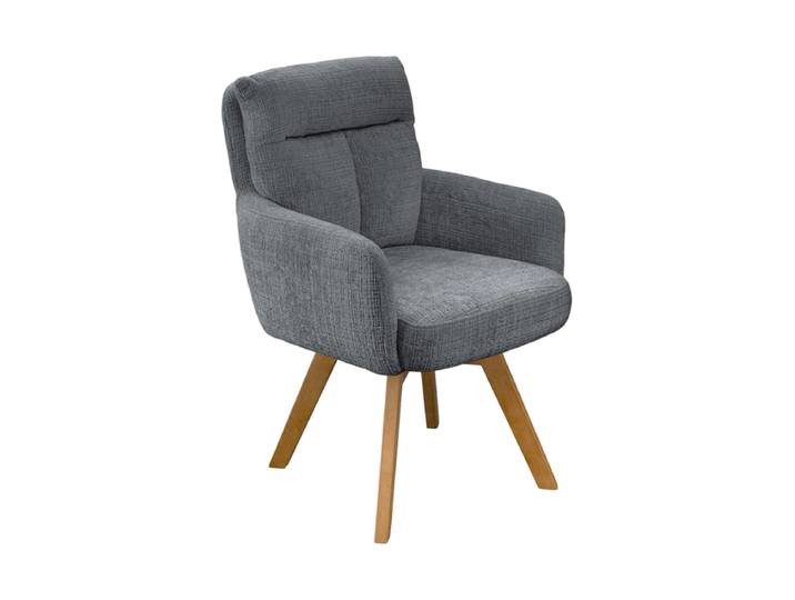 360° Drehbarer Designstuhl „Big Nevis II“ Chenille Grau Invicta Interiors