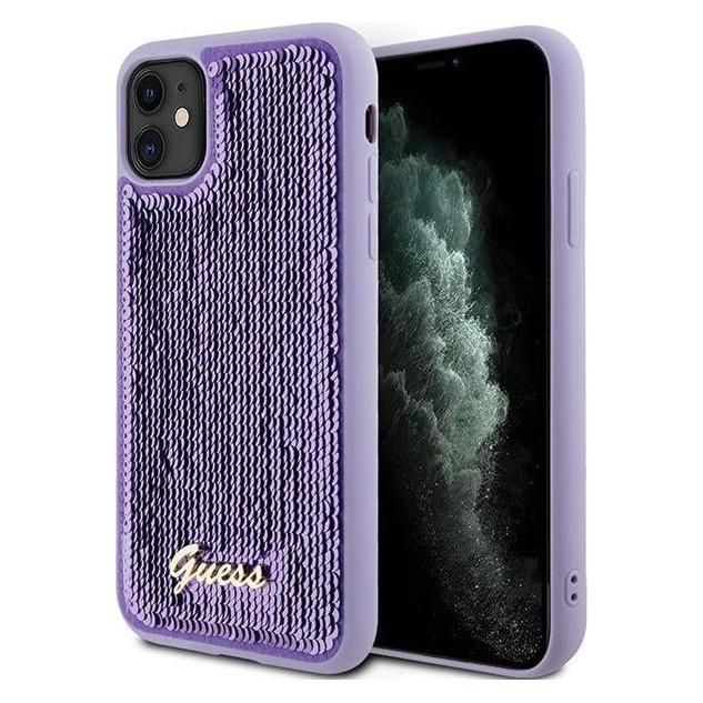 Guess GUHCN61PSFDGSU iPhone 11 / Xr 6.1" fioletowy/purple hardcase Sequin Script Metal (Apple iPhone 11) (1467198017)