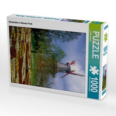 CALVENDO Puzzle Windmühle in Bremer Park | 1000 Teile Lege-Größe 64x48cm Foto-Puzzle für glückliche Stunden