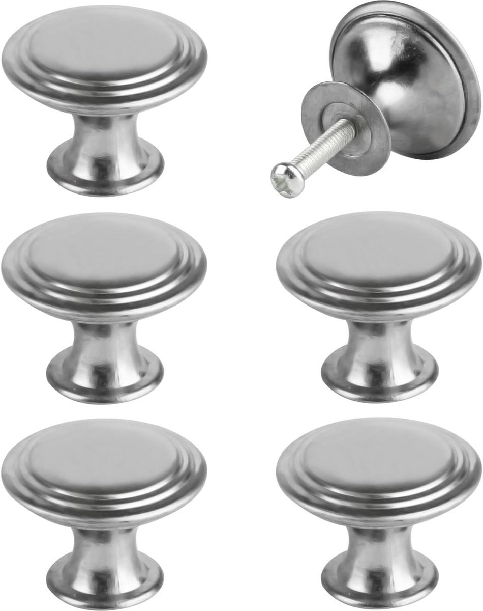 Set van 6 Vintage Meubelknoppen Brons, Ronde Kastdeur Handgrepen voor Keuken en Lades, 30mm