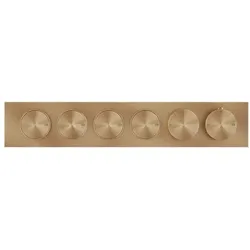 Gessi Origini Fertigmontageset Hochleistung-Thermostat mit Tasten-Bedienung, 4-Wege, Horizontale/Vertikale Wandmontage, 66226726, Farbe: Warm Bronze gebürstet PVD