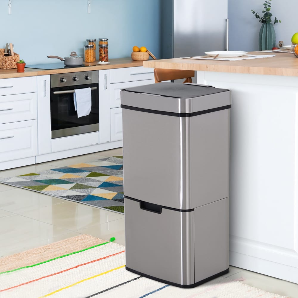 Homcom Cubo de basura 42x30x81cm gris