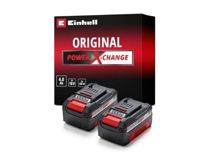 Einhell Original Double Batterie PXC 18 V 4\,0 Ah 2 batteries en set 900 W PXC Li-Ion ABS affichage LED sans chargeur