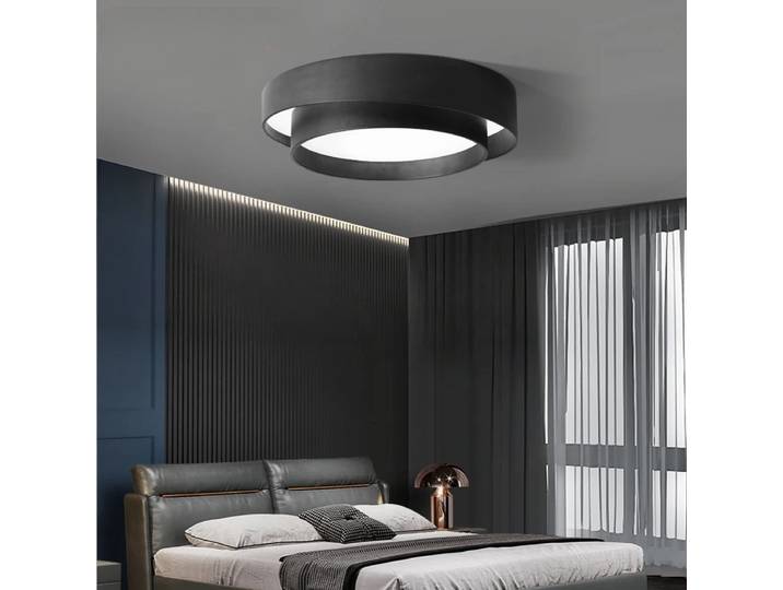 Plafonnier LED tout en cuivre salon moderne nordique Simple chambre ronde chambre lumière décorative plafonnier