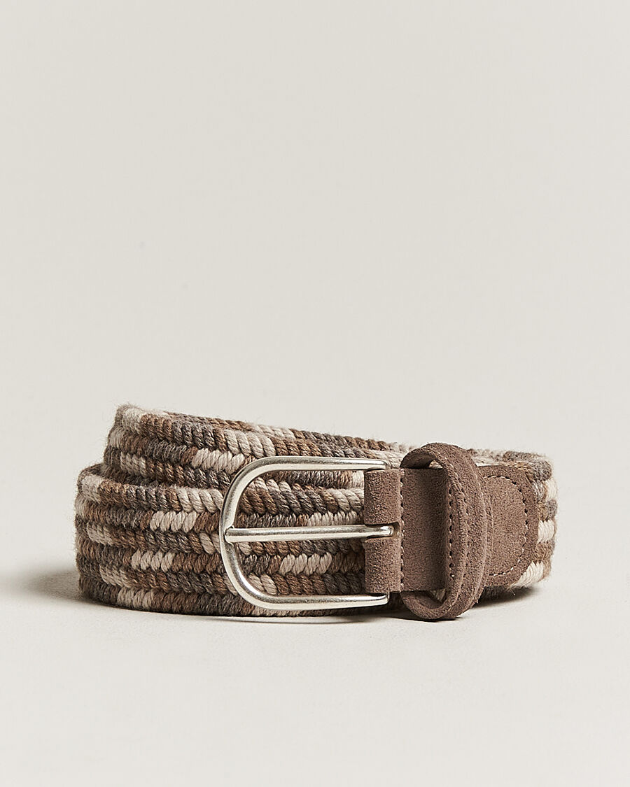 Anderson's Braided Wool Belt Multi Natural men 90 Flerfarvet