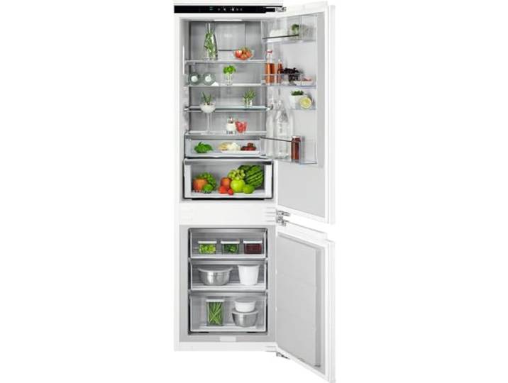 AEG Einbau-Kühl-Gefrier-Kombination 178cm, von Stiftung Warentest mit Gut (2,0) Bewertet, Serie 8000: 360°Cooling Optimale Luftfeuchtigkeit, Kühl- (182L) und Gefrierraum (62L), NoFrost, TSC8M181BC