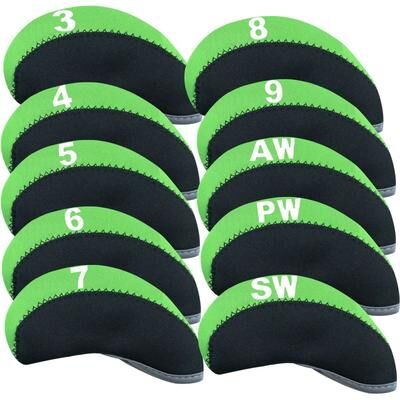Uplifted Goods Golf Iron Head Covers 10 Piece Set green