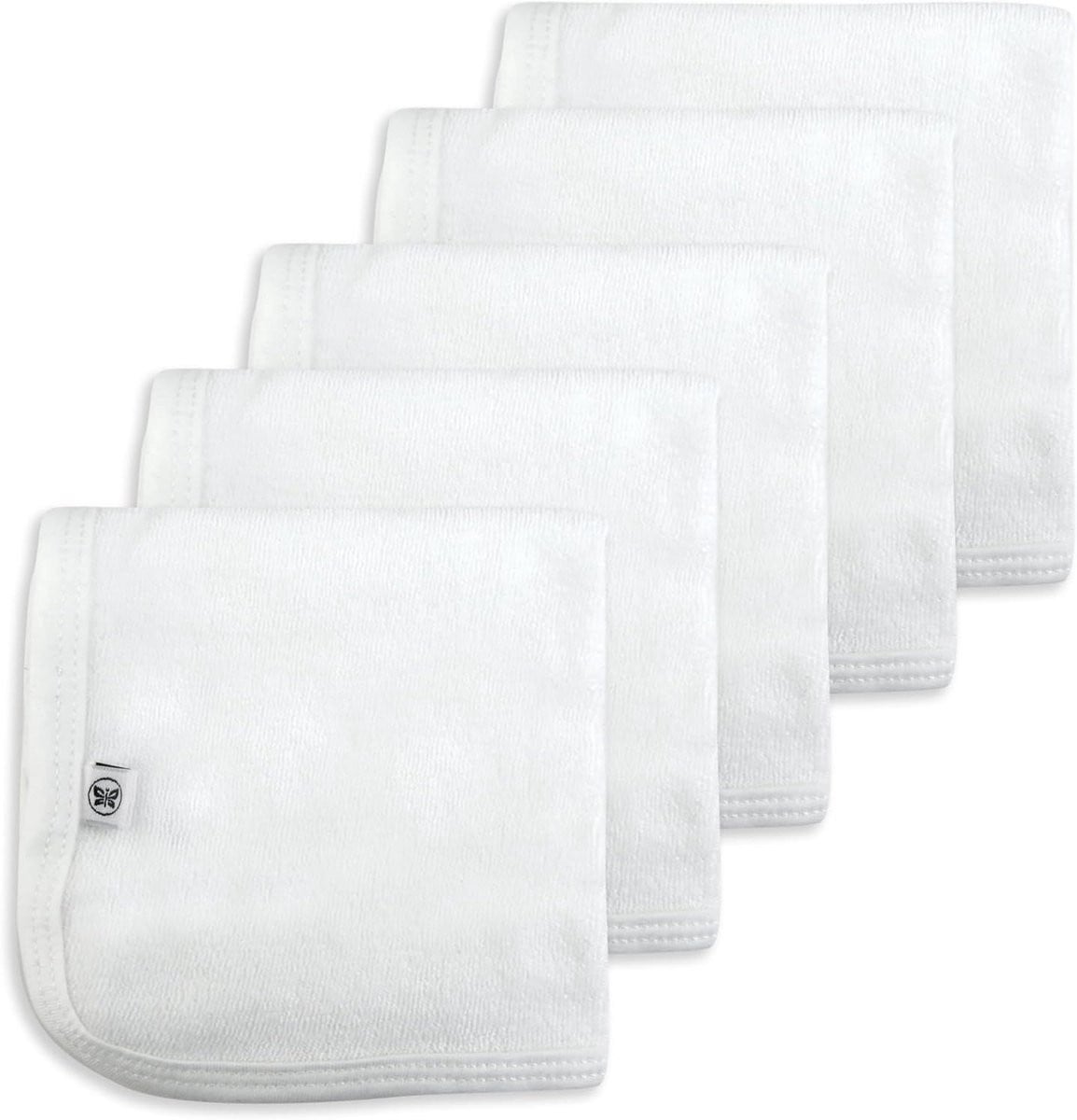 Set zachte baby washandjes van 100% biologisch katoen - Wit - 29 x 29 cm