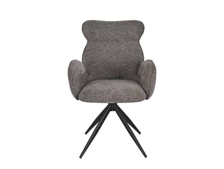 Chaise repas pivotante auto-return chenillé gris