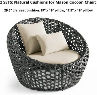Mason Replacement Cushions - Cocoon Chair, Cocoon Chair/Natural - Grandin Road