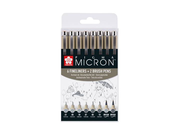 Pigma Micron Set 8 Grau