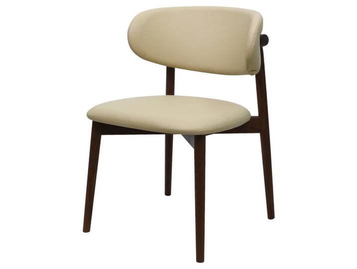 Livetastic Stuhl, Beige, Holz, Echtleder, Rindleder, Walnuss, vollmassiv, konisch, 55x80x60 cm, Esszimmer, Stühle, Esszimmerstühle, Lederstühle
