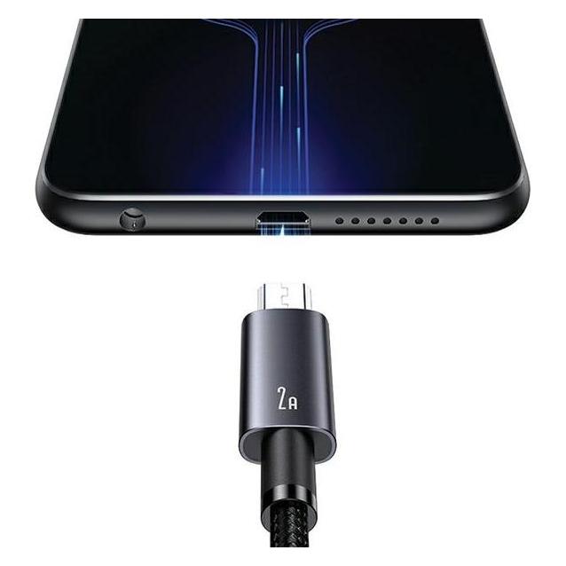 Usams Kabel USB na Micro-USB 2A 1,2m Fast Charging stalowy/tarnish SJ668USB01 (US-SJ668) (1.20 m, USB 2.0) (SJ668USB01)