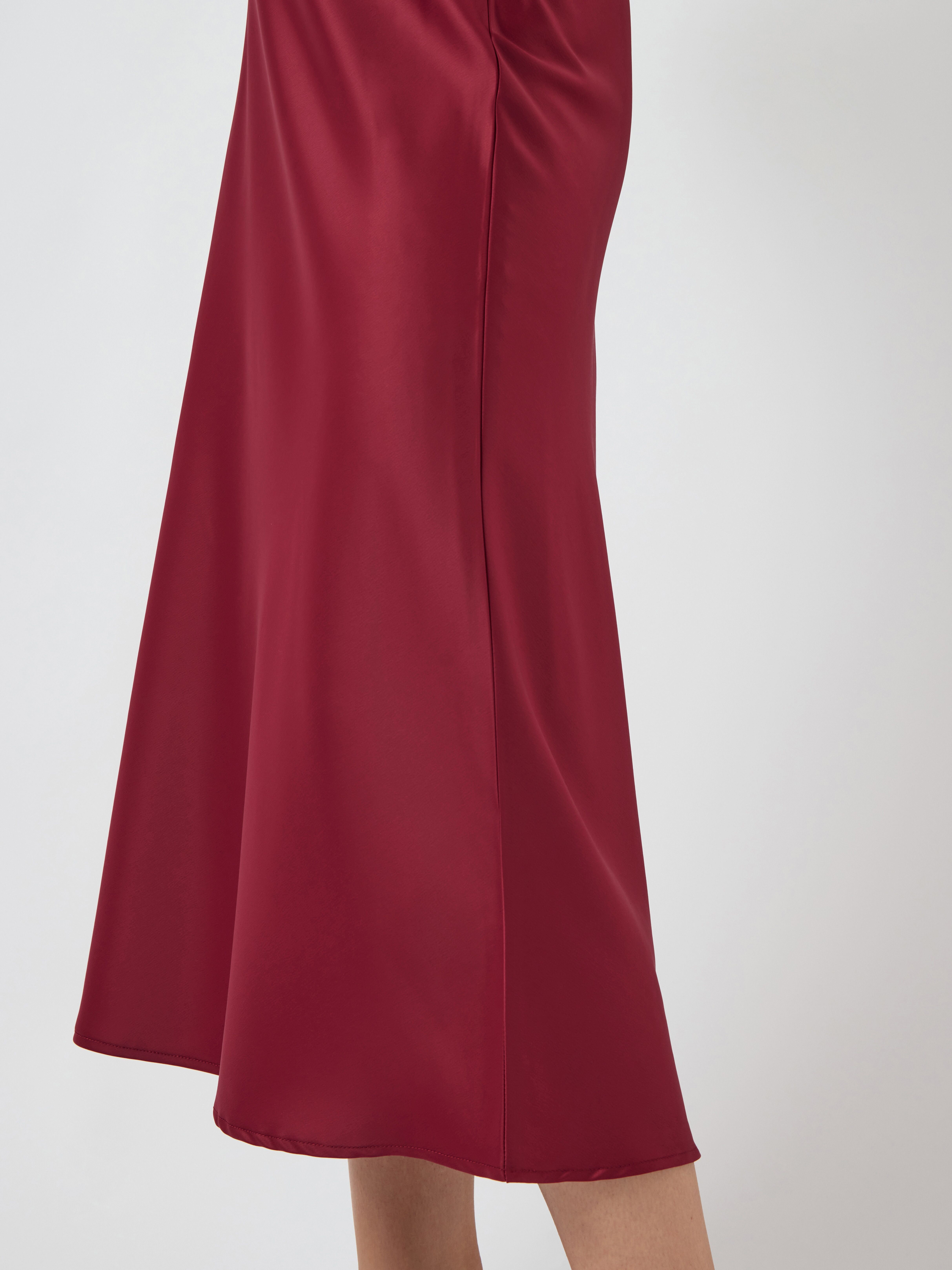 Midirock Y.A.S "YASPELLA HW MIDI SKIRT S. NOOS", Damen, Gr. L (40), rot (tibetan rot), Web, Obermaterial: 97% Polyester, 3% Elasthan, unifarben, regular fit wadenlang, Röcke Midirock tibetan rot L (40)